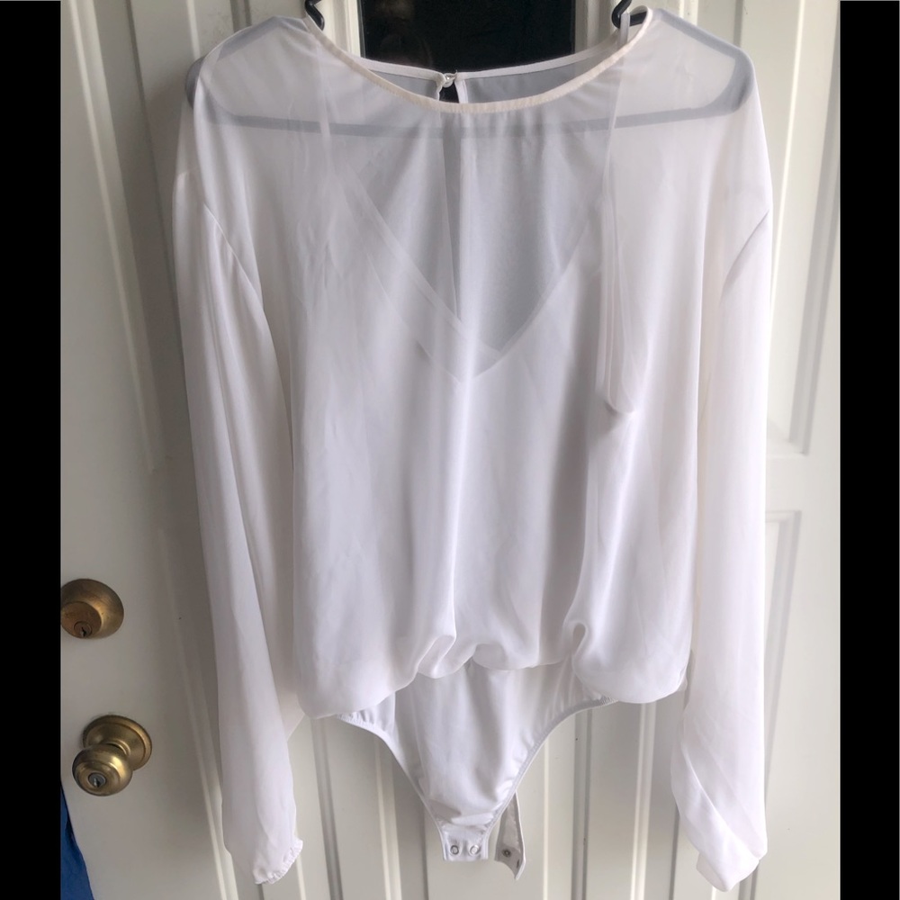 Women’s Express white sheer blouse size Large